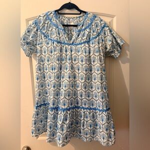 Umgee Blue and White Floral Dress